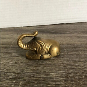 Vtg Small Brass Elephant